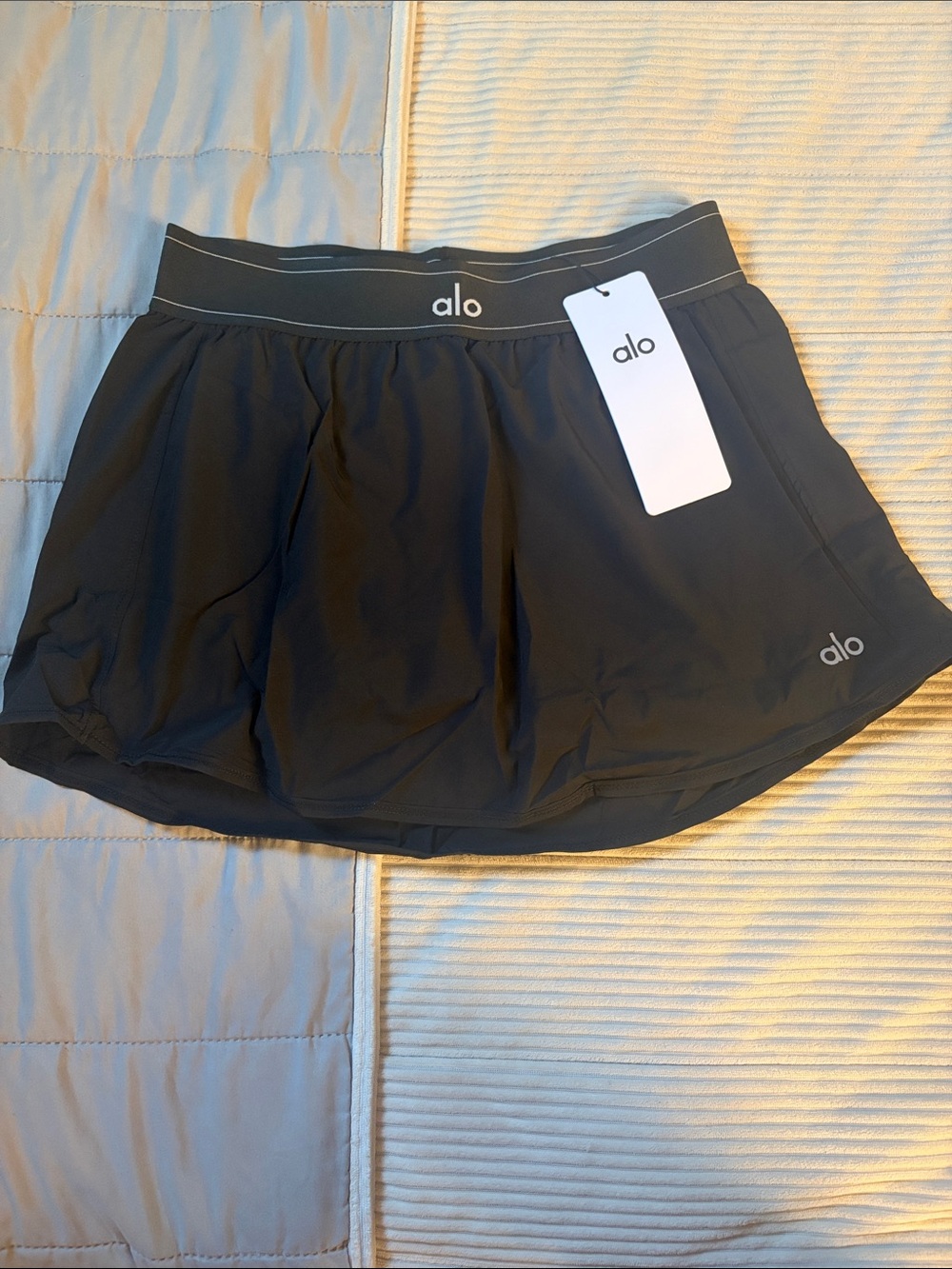 ALO Yoga Black Skater Athletic Skirt